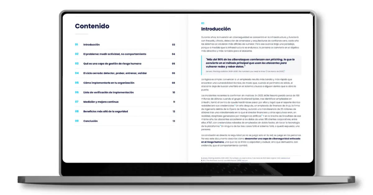 Desarrollar una capa de ciberseguridad enfocada en el riesgo humano